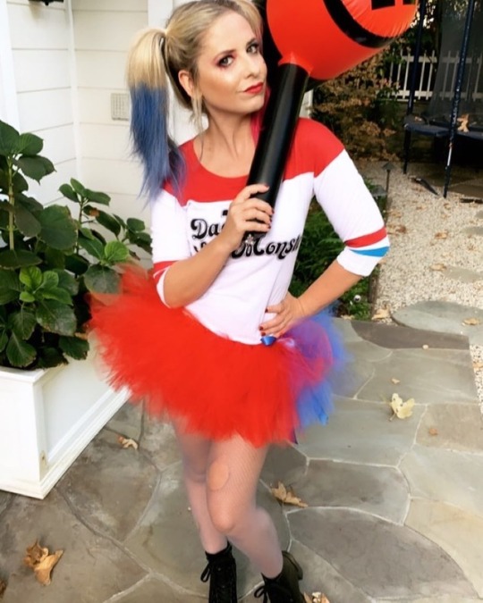 wwprice1:  Sarah Michelle Gellar absolutely rocking her Harley Quinn costume! Could not love this more!