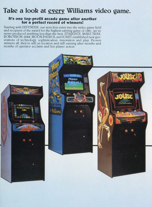 flyerfever:  Williams Electronics Video Games Catalog (1980-1983)