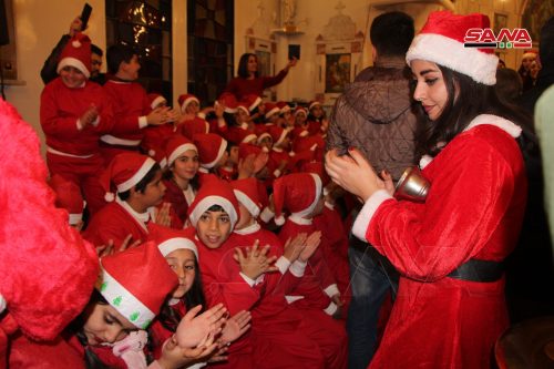 Christmas celebrations in Bassir, Syria.