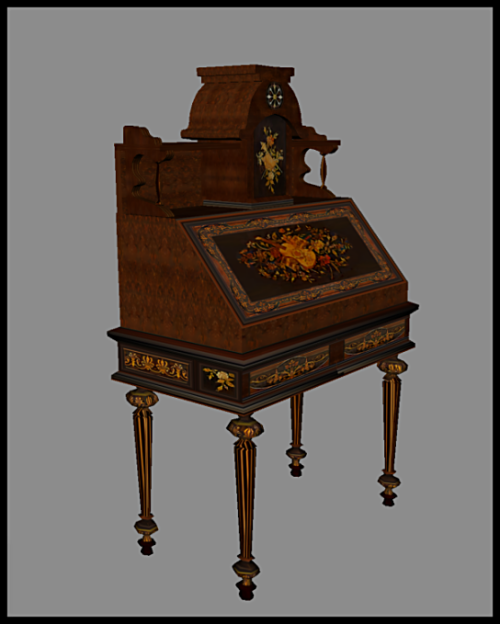 Today I made you a holiday gift! This is the secretary from VitaSims Amber Room (one of my favorite 