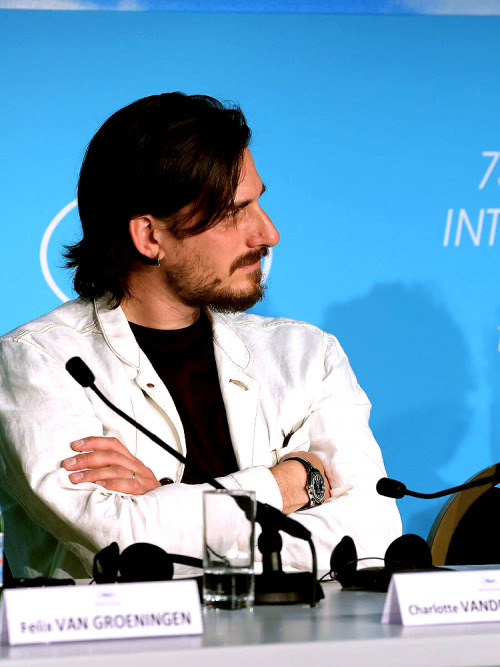 LUCA MARINELLI at the press conference for Le Otto Montagne during the 75th annual Cannes Film Festi