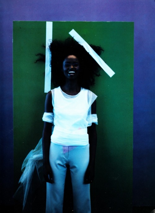 saloandseverine:  US Elle August 1997, Wings of Desire Adia Coulibaly by Christophe Kutner