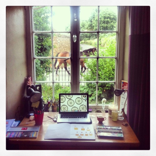 My studio today (and a horse).