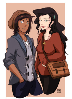 nikoniko808:  korrasami week day 5 ‘Modern Day’ patreon | redbubble  