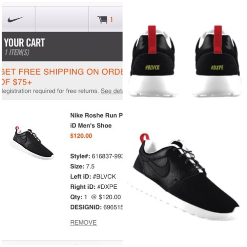 Custom Roshe Run 6 weeks encounting&hellip; #rosherun #nike #kicks #blvck #dxpe #customkicks