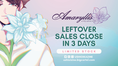 ✿ 3 DAYS FOR LEFTOVER SALES! ✿ Leftover sales for Amaryllis: A HQ UshiOi Zine are closing in THREE (