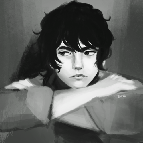 yainedraws: I just imagine Keith looking like this quite often while growing up. Annoyed, grounded o