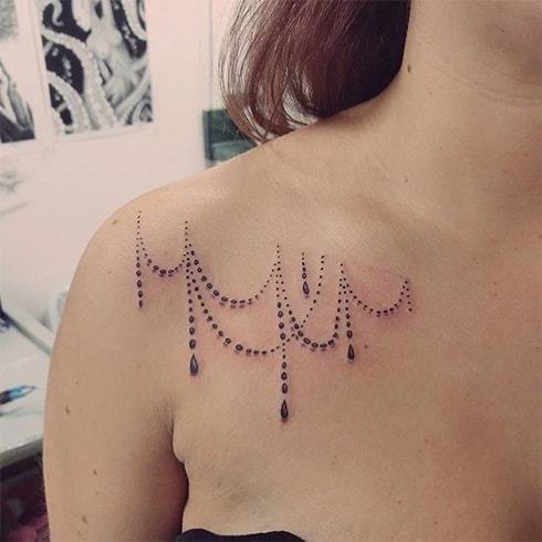 Constellation tattoo on the clavicle bone - Tattoogrid.net