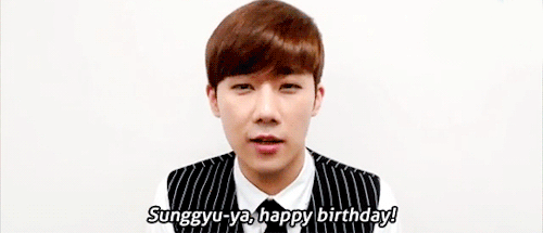 inpinitaize: sunggyu wishing himself a happy birthday ♡