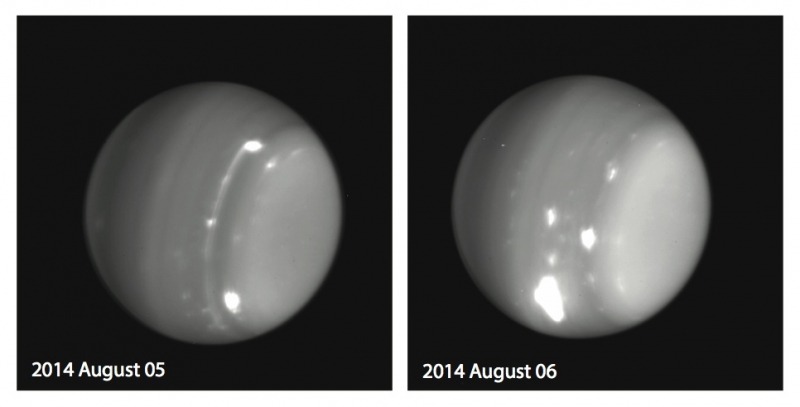 christinetheastrophysicist:
“ Storms on Uranus
This last week, astronomers at the Keck Observatory in Hawaii spotted some huge storms on Uranus. Prior to 2007, when Uranus’ southern hemisphere was visible, there was a really bright storm known as the...