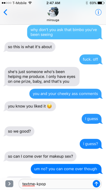 bts texts :: you try and ignore suga out of jealousy