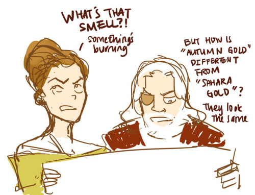 derlaine:Odin and Frigga doing some srs business Loki and Thor being little shits Just another day