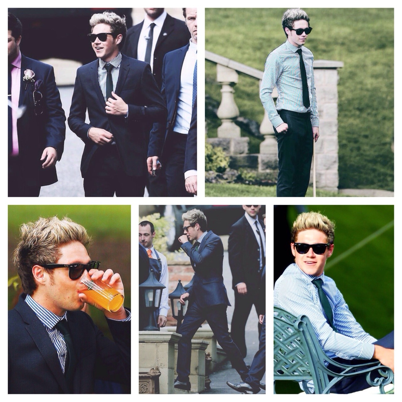 Pic Stitch of Niall at the wedding