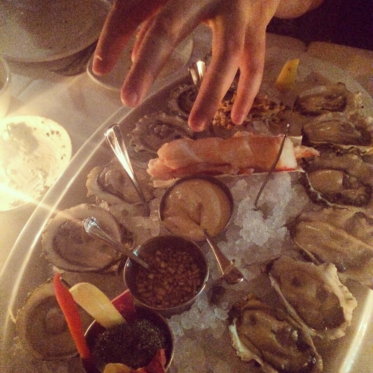 Oyster bandit caught red handed (clam handed?) at The Clam.