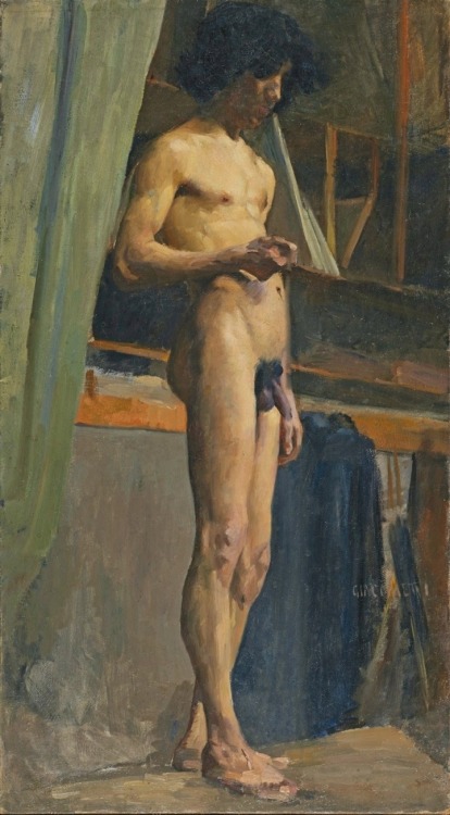 thouartadeadthing:Giovanni Giacometti, Standing Male Nude, 1890