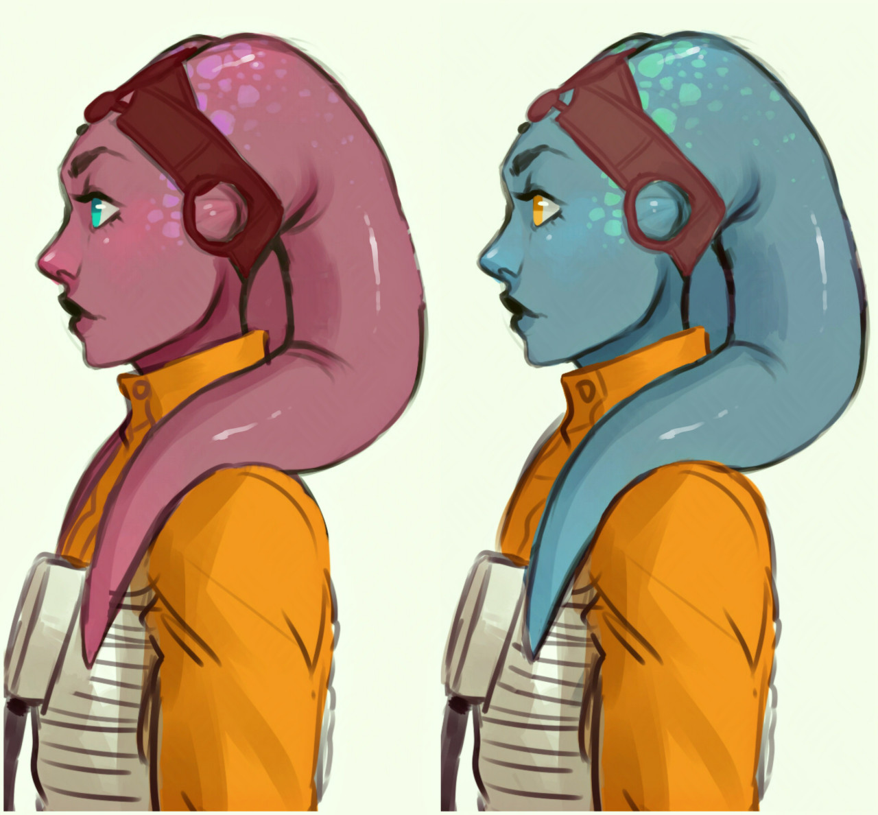 maliadoodles:Here are some current results on my Twi’lek OC development, with a