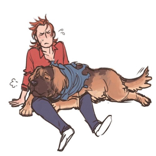 150lb lap dog. #gbf #percival #dogfried #leonberger #sketch #fanart