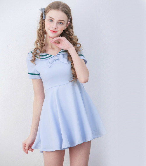 coquettefashion - Blue Sailor Dress  | Navy Cherry DressGreen...