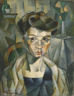 magictransistor: Jean Metzinger, Portrait of Madame Metzinger (Oil on canvas board, mounted on panel), 1911. 