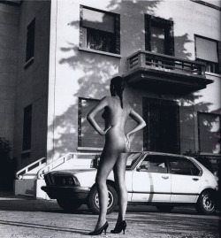 Helmutnewtonphoto:  1981 Black Or Nothing - Brescia Undressed, For Vogue Italia.