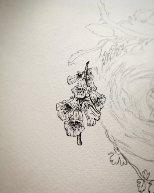 Digitalis purpurea 〰️ first element done on this piece To see the process : www.instagram.com/yellei