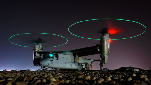 toocatsoriginals:US Air Horse CV-22 Osprey Refueling at Night - As Seen by Night Vision EquipmentThe