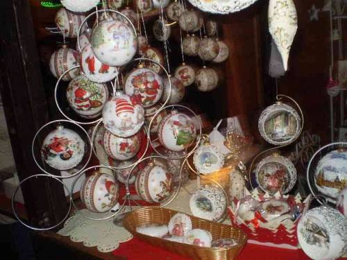 Merchandise offered in city Wroclaw, Poland, during Christmas market.