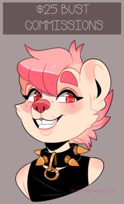 charmsey:  Hey guys! I’m open for ษ busts atm. My queue is getting low, and I have god awful bills coming up woo hoo! Contact Email: opossuminc@gmail.com Form: Bust References: Mood: Paypal:  If you can’t afford to purchase one, thank you for looking