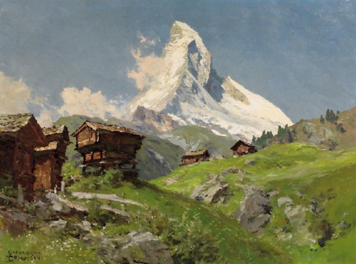 paintingbox:Edward Theodore Compton (1849 – 1921). View of the Matterhorn. Oil on canvas, 60 x 80 cm