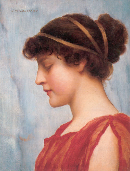 Ophelia (1889). John William Godward (English, Neoclassicism, 1861-1922). Oil on canvas.Godward was 