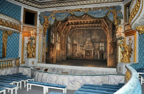 prince-de-versailles:More details of Marie-Antoinette’s Petit Trianon theatre, interior decor and th