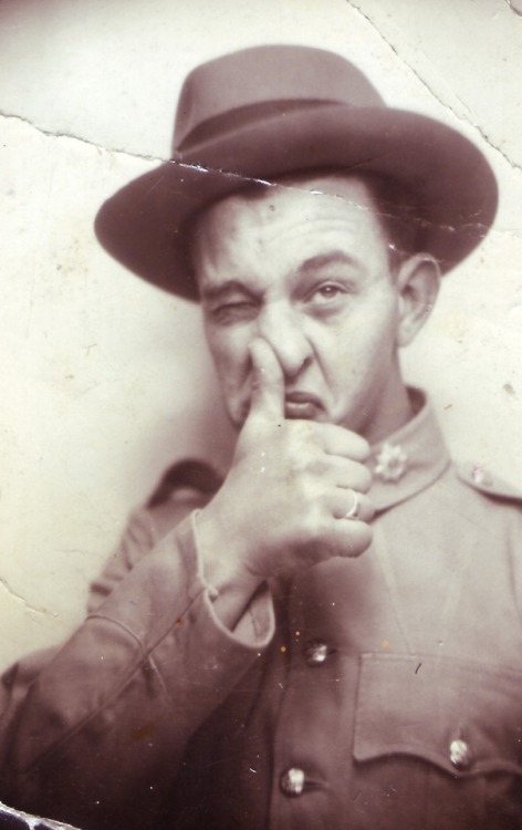 eliotss:charles-hardin-holley:A WWII soldiers photo-booth collection c.1942#i think it is very impor