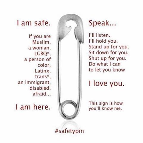 I am safe. I am here. Speak&hellip;I love you. #safetypin #safetypinusa #safetypinamerica #safet