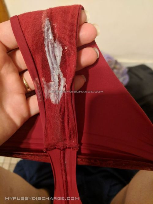 Creamy pussy discharge on wet panties after a long day. Album from mypussydischarge.com