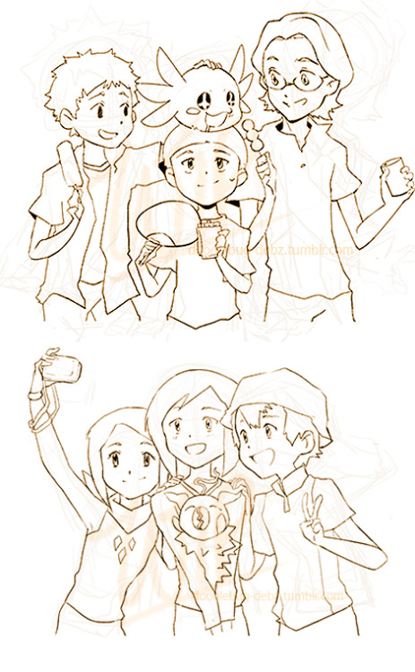 ddbg-archives:  doodlebug-debz’s digimon adventure 01 and 02 sketches [2013-2014] 