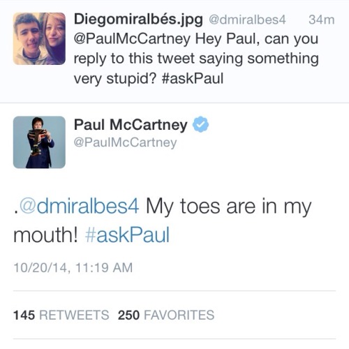 fuckyeahthebeatles: thebeatlesordie: MY TOP 10 FAVORITE ANSWERS FROM PAUL IN TODAYS TWITTER Q&