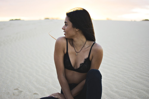 Lani in the sand dunes.