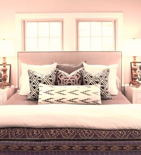 Dallas Master BedroomBedroom - Large Eclectic Master Dark Wood Floor Bedroom Idea With Gray Walls And