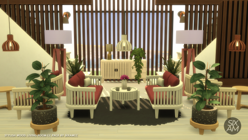 imfromsixam: Stylish-Wood CC PACK: Part 1 - Living Room Hi everybody! I am very excited to share wit