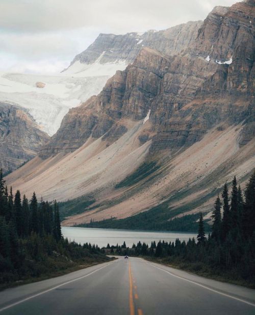 upknorth:Sometimes the road feels like home. Epic shot by @j.scud #upknorth #getoutofthecity  (at Icefields Parkway, Banff, Alberta, Canada)https://www.instagram.com/p/B7305A2gB7E/?igshid=2msrcffwft87