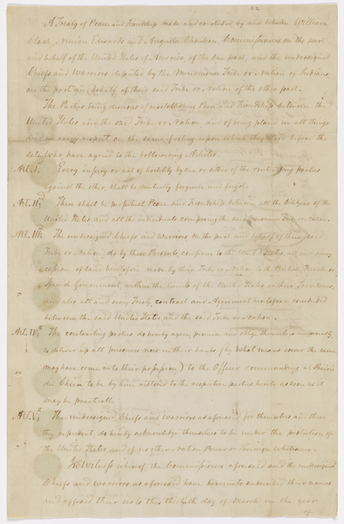 Treaty Between the United States and the Menominee Indians Signed at St. Louis, 3/30/1817“The Partie