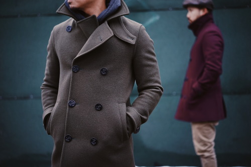 The pea coat by Outclass Attire offered a non-traditional color scheme which to us, was a perfect wa