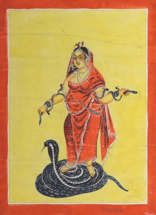Manasa, Kalighat painting, Bengal