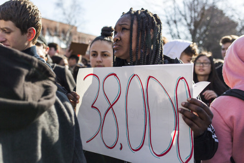 Somerville High School students walked out of school this morning to participate in a 17-minute sile