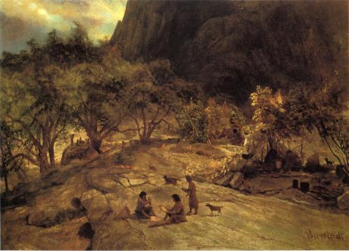 Mariposa Indian Encampment, Yosemite Valley, California, Albert Bierstadt, ca. 1872