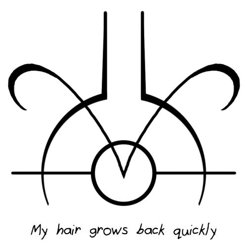 sigilathenaeum:“My hair grows back quickly” sigil “I do not pull my hair out and have no urge to” si