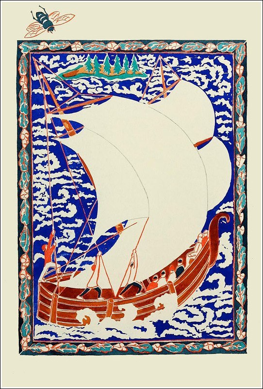 russian-style:  Natalia Goncharova - Illustration to the Tale of Tsar Saltan by Alexander
