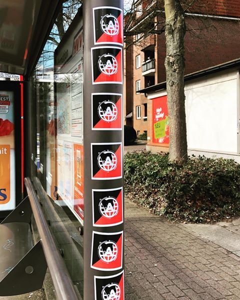 Anarchist stickers in Hamburg, Germany