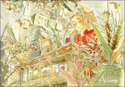 enoqi:Studio Ghibli in Watercolor, by Masuo