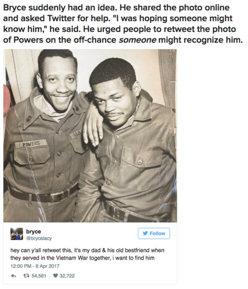 buzzfeed:Thousands Of Strangers Helped This Teen Track Down His Dad’s War Buddy From 40 Years Ago